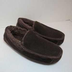 UGG Ascot Brown Slippers Slip On Fur Lining